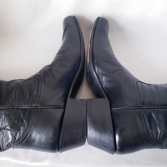 Black Square Toe Western Boots Caboots - Picture 11 of 16